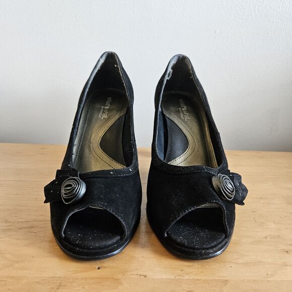 Aerosoles What's What Heels Black Suede Size 7.5 - Picture 1 of 16